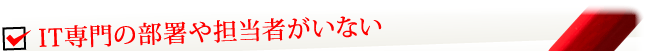 IT専門の部署や担当者がいない