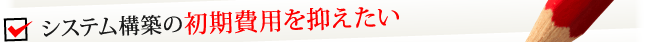 システム構築の初期費用を抑えたい